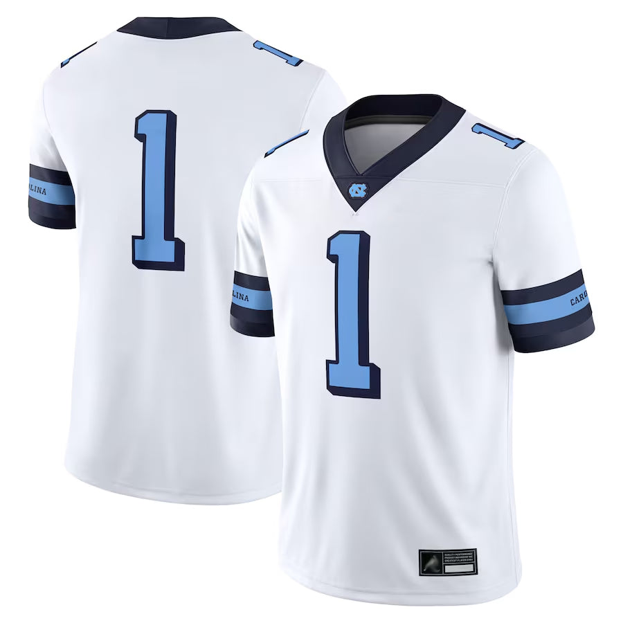 #1 Player White North Carolina Tar Heels Game College Jerseys